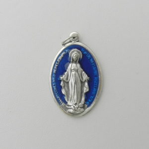 Médaille V. Miraculeuse ovale  OX 30mm fond Bleu