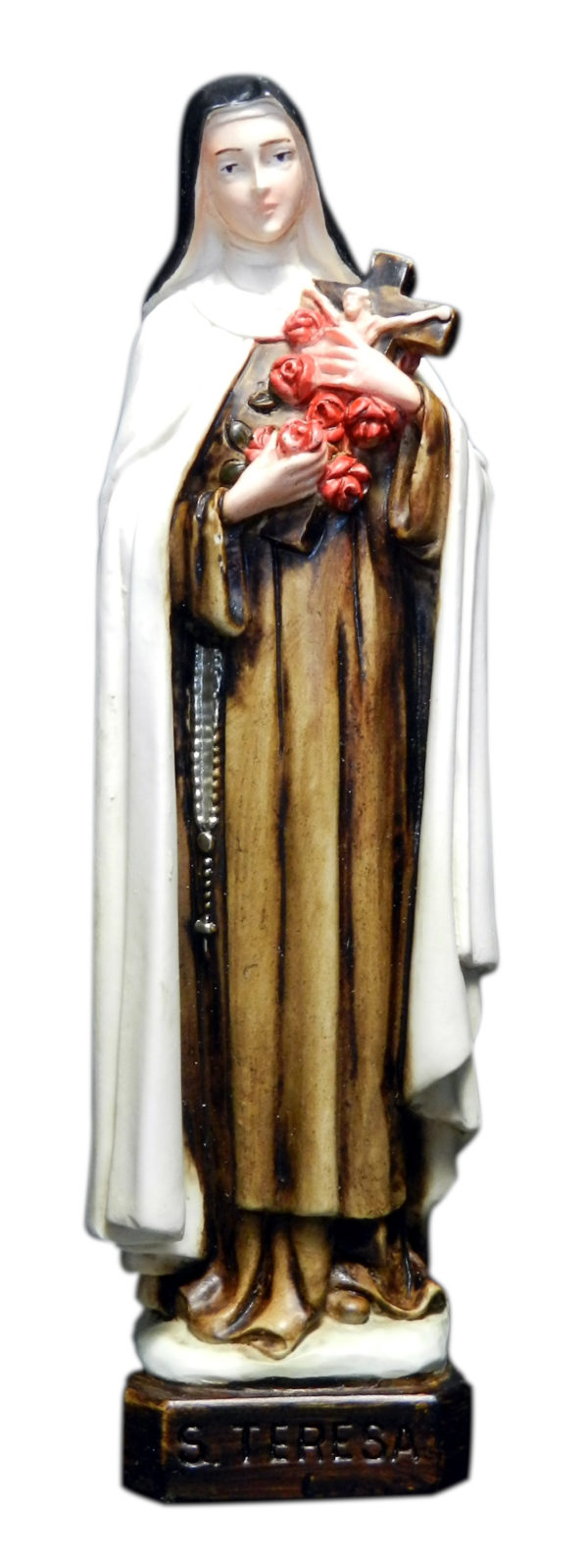 Ste Thérèse 15cm résine polychrome PEINTE MAIN