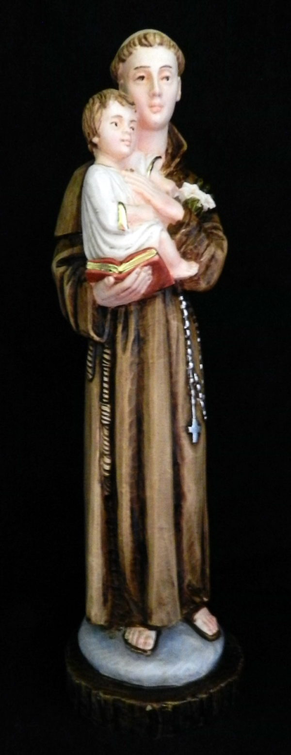 St Antoine 25cm polychrome- résine peinte main