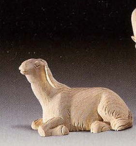 Mouton couché bois naturel 9cm