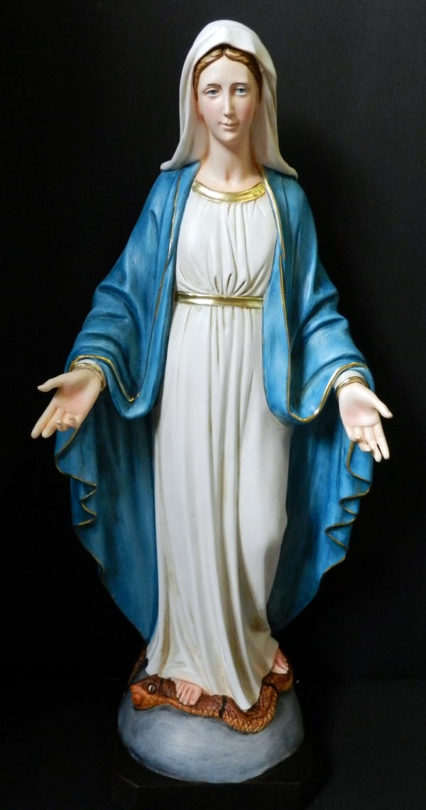 Vierge Miraculeuse 60cm polychrome- résine peinte main