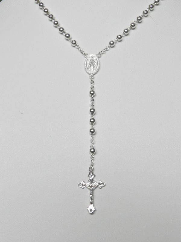 Chapelet Argent 925- GROS grains 4mm+ boite coffret