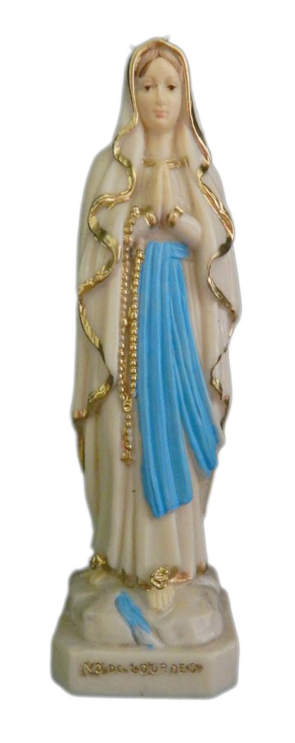 Vierge de Lourdes 12cm polychrome peinte main PVC