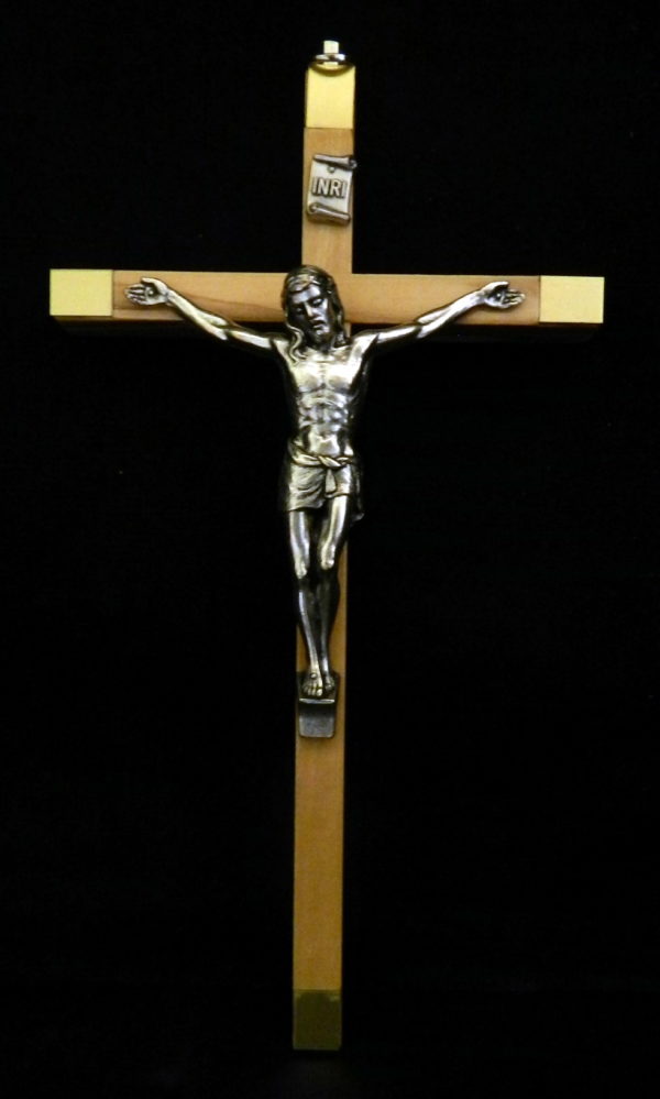 Crucifix OLIVIER 16,5cm- Christ métal argenté