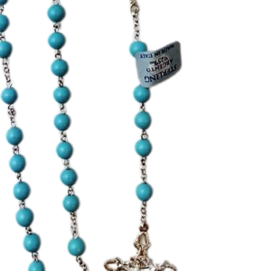 Chapelet TURQUOISE et ARGENT 925-  6mm + BOITE