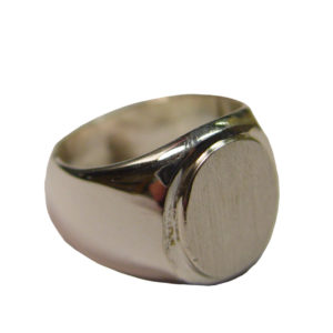 Bague en Argent 925 Taille 60 - CHEVALIERE OVALE DAME