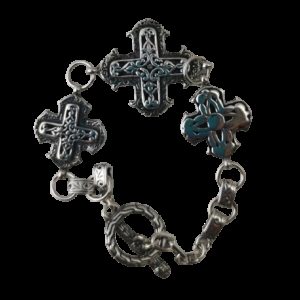 Bracelet en Argent 925 - 3 CROIX BIZANTYNES