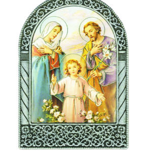 Plaque à Poser 6cm en Métal Argenté - SAINTE FAMILLE