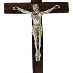 Crucifix en Bois 15cm  + Christ Métal