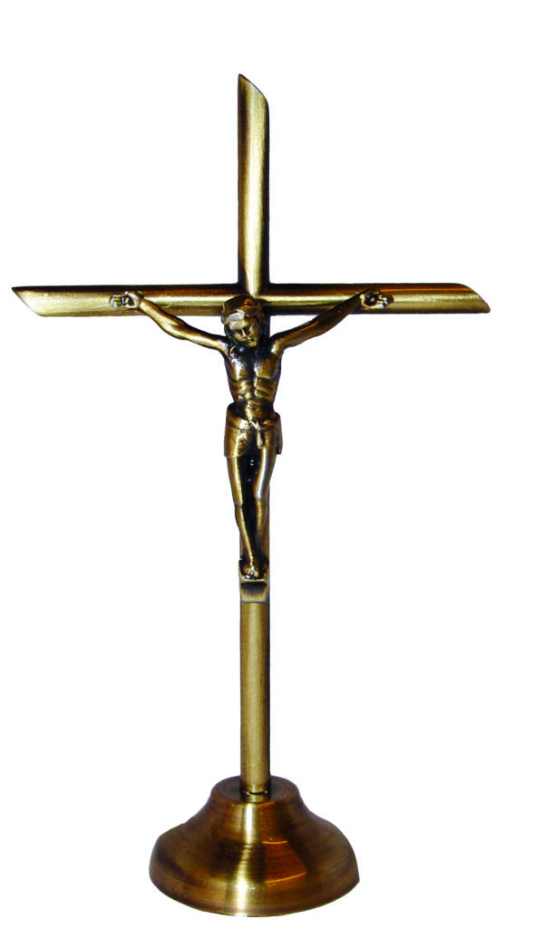 Crucifix sur Pied 12cm - Bronze