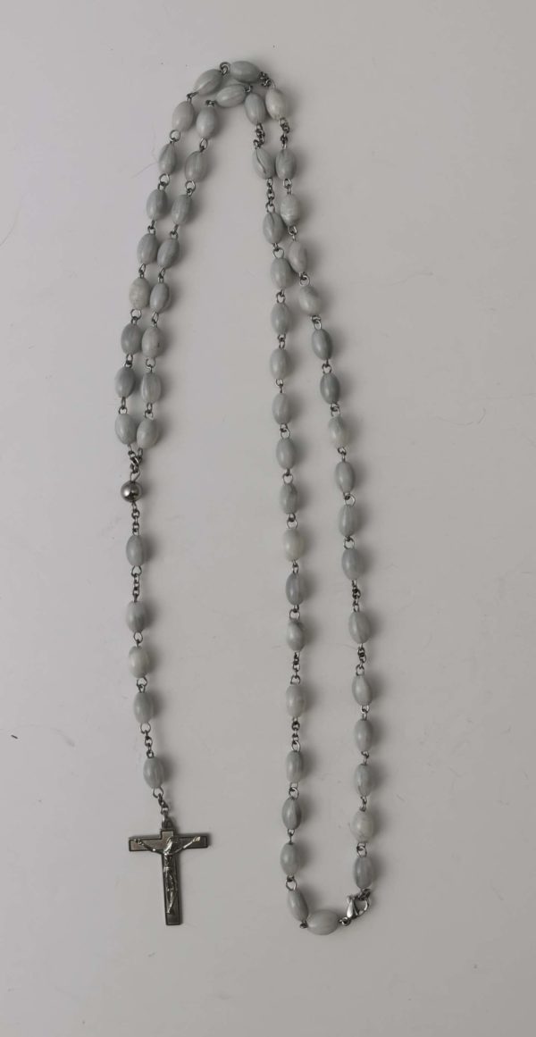 Chapelet Perles Acrylique 8mm Sur Chaine en Acier +Fermoir - LUMINEUX