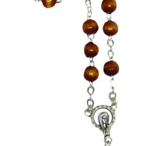 Chapelet Perles Bois Sur Chaine Argentée - SAINT MICHEL