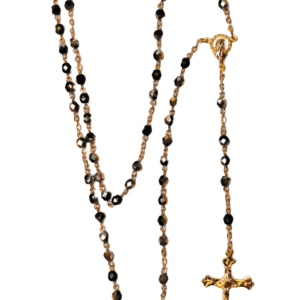 Chapelet Perles en Verre Sur Chaine Dorée - SCARABÉ