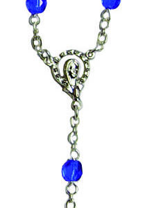 Chapelet de Voyage Perles en Verre Sur Chaine Argentée - SAPHIR