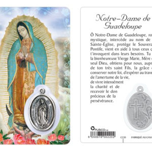 Carte-prière avec insertion ND de GUADALUPE