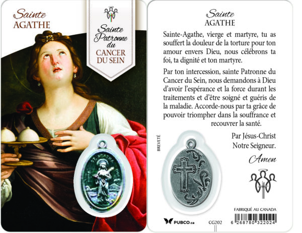 Carte-prière avec insertion ST GUERISSEUR - STE AGATHE
