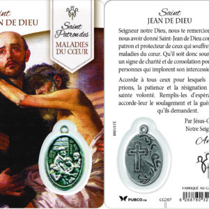 Carte-prière avec insertion ST GUERISSEUR - ST JEAN DE DIEU - anglais