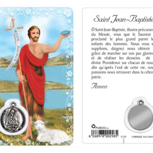 Carte-prière avec insertion ST JEAN-BAPTISTE