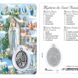 Carte-prière avec insertion ROSAIRE