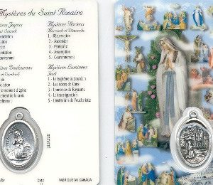 Carte-prière avec insertion ROSAIRE- portugais