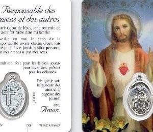 Carte-prière avec insertion SACRE COEUR-espagnol