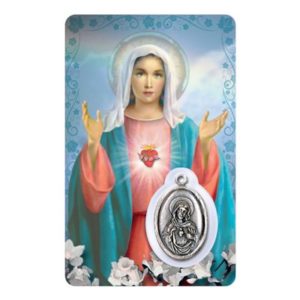 Carte-prière avec insertion COEUR IMMACULE DE MARIE- italien