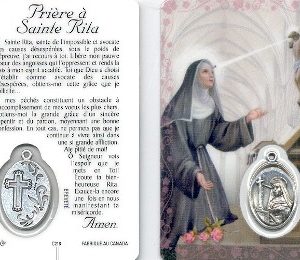 Carte-prière avec insertion STE RITA