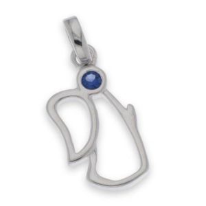 Pendentif en Argent 925- 2,5cm- ANGE zirconium bleu