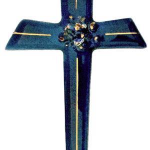 Croix de St Antoine bleu 12,4X7,6cm - EMAUX DU LIBAN