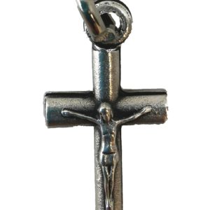 Croix 18mm en Métal Argenté Avec Christ