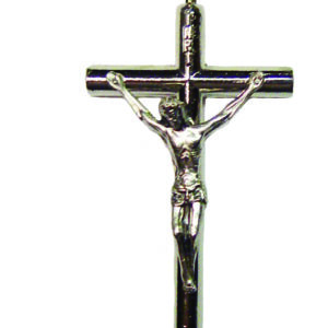 Croix 27mm en Métal Argenté Avec Christ