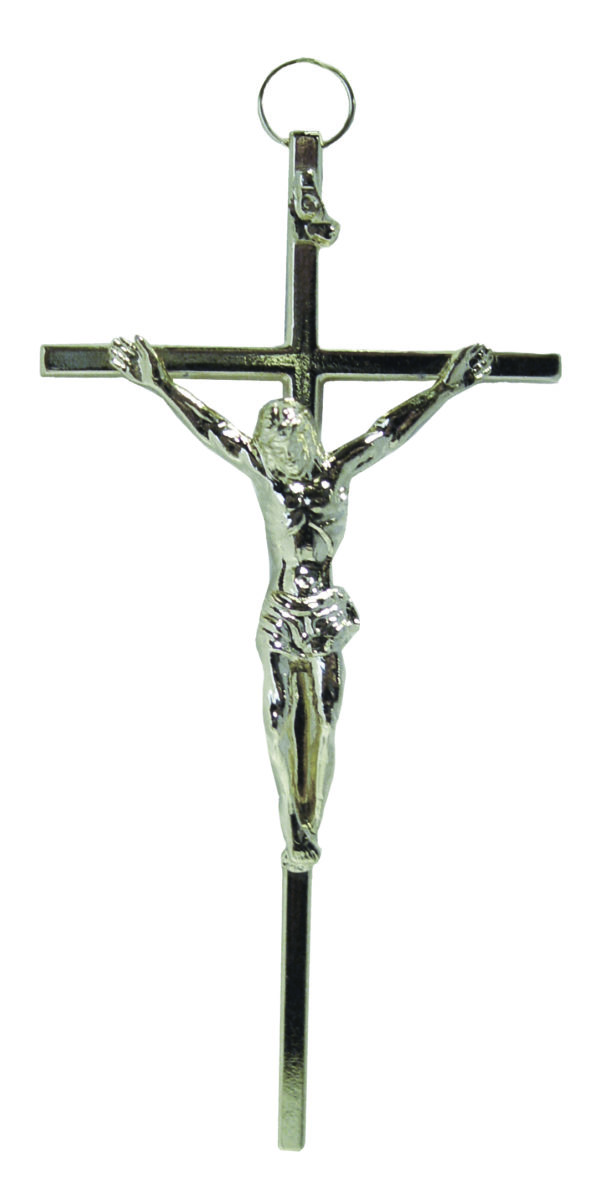 Crucifix en Métal Argenté 10,5cm