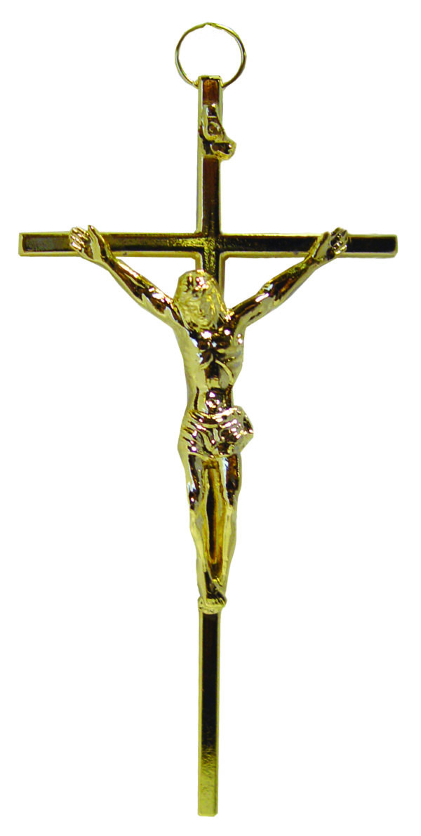 Crucifix en Métal Doré 10,5cm