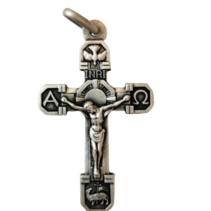 Croix Pascale en Métal Argenté 33x50mm