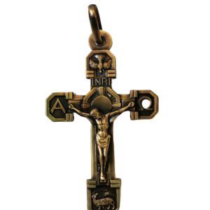 Croix Pascale en Métal Bronzé 33x50mm