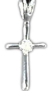 Croix en Argent 925 9x17mm avec Oxyde de Zirconium