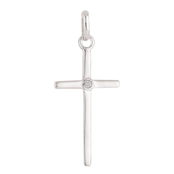 Croix en Argent 925 - 25mm + Oxyde de Zirconium