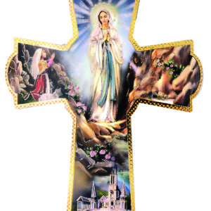 Croix en Bois 10x15cm - ND LOURDES