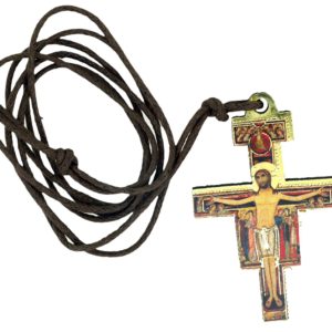 Croix en Bois avec Lacet 42mm - ST DAMIEN