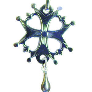 Croix Huguenote en Argent 925 23mm Larme