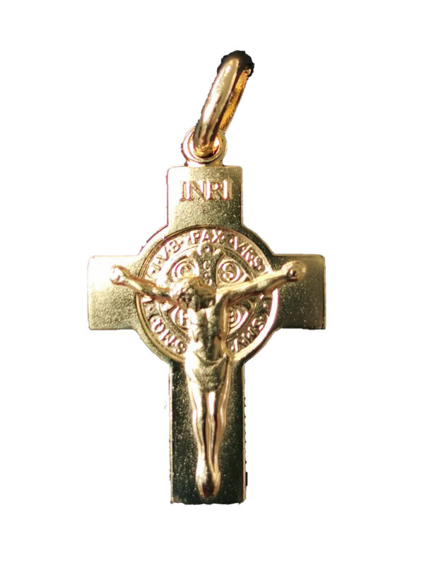 Croix en Plaqué Or 17x11mm - ST BENOIT