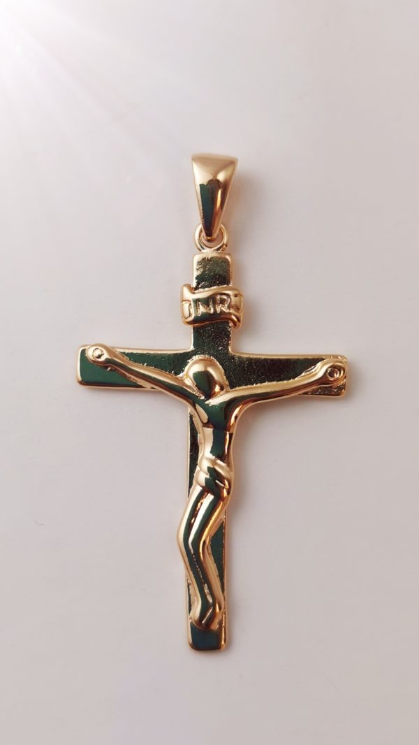 Croix en Plaqué Or 23x34mm - CHRIST