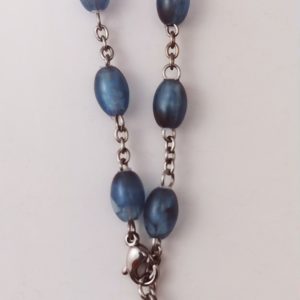 Dizainier Perles Acrylique Sur Chaine en Acier - BLEU