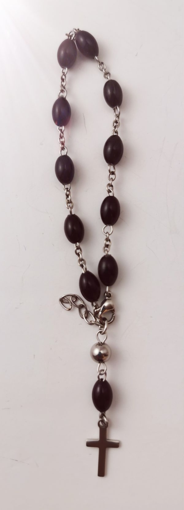 Dizainier Perles Acrylique Sur Chaine en Acier - NOIR