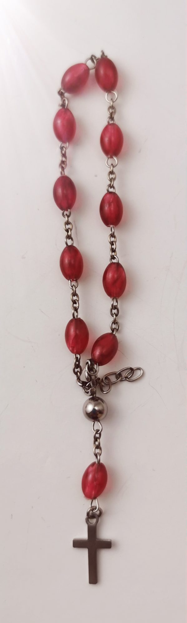 Dizainier Perles Acrylique Sur Chaine en Acier - ROUGE