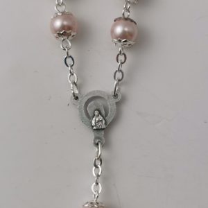 Dizainier Perles en Verre sur Chaîne Argentée - ROSE