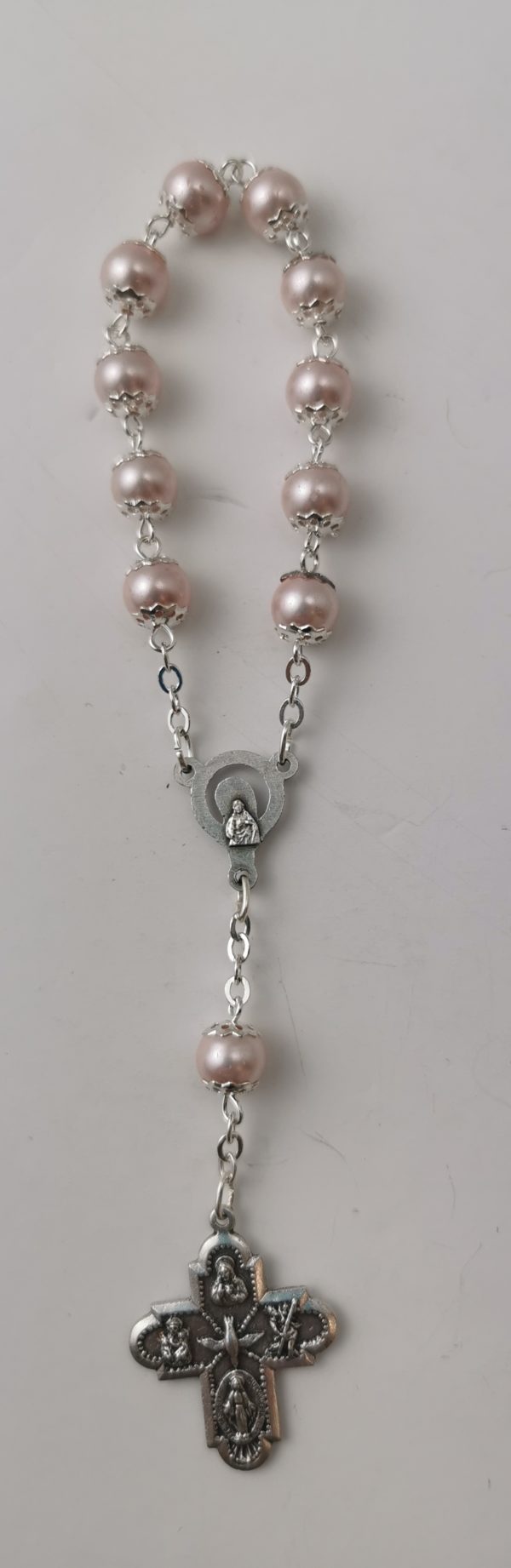 Dizainier Perles en Verre sur Chaîne Argentée - ROSE