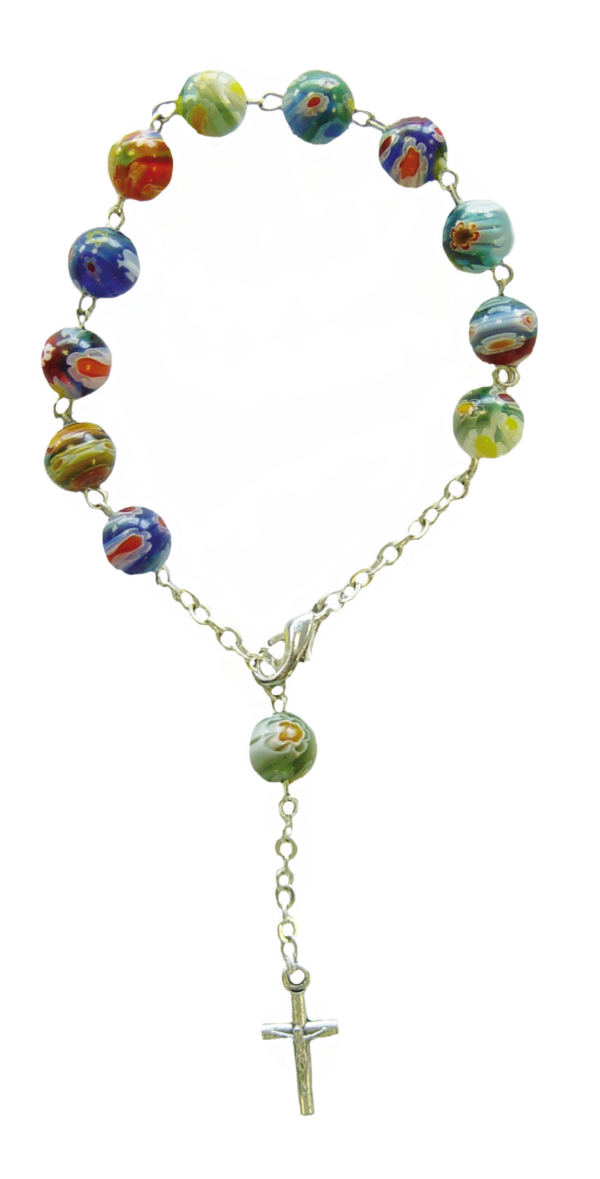 Dizainier Perles en Verre sur Chaîne Argentée - MURANO ASSORTIS