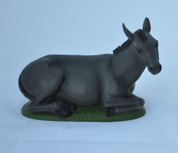 Ane plâtre polychrome Crèche  30cm