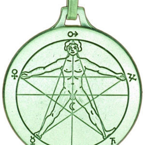 Médaille 30mm en Métal Argenté - PENTACLE AGRIPPA